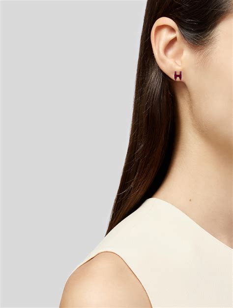 hermes mini pop h stud earrings.